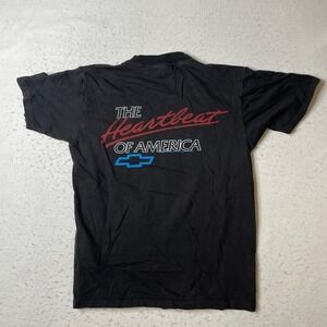 Chevrolet T-Shirt Mens XL Black Vintage 1990 Heartbeat‎ of America Graphic Tee